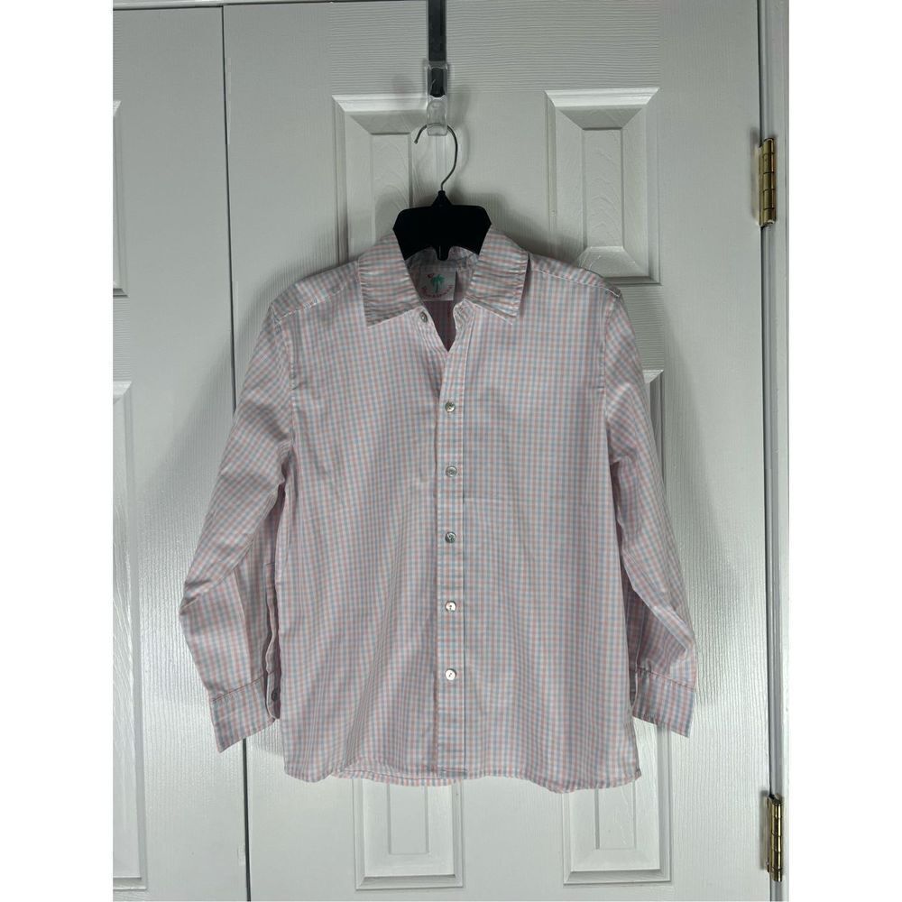 Shrimp & Grits Boys Plaid Button Up Shirt Size 10